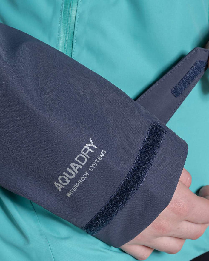 Glazed Aqua Anthracite coloured Craghoppers Vanth Jacket on close up #colour_glazed-aqua-anthracite