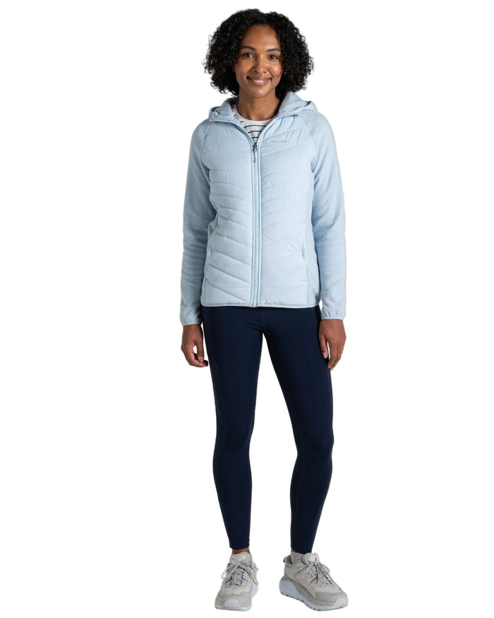 Nimbus Blue coloured Craghoppers Womens Zayas Hybrid Insulating Jacket on white background #colour_nimbus-blue