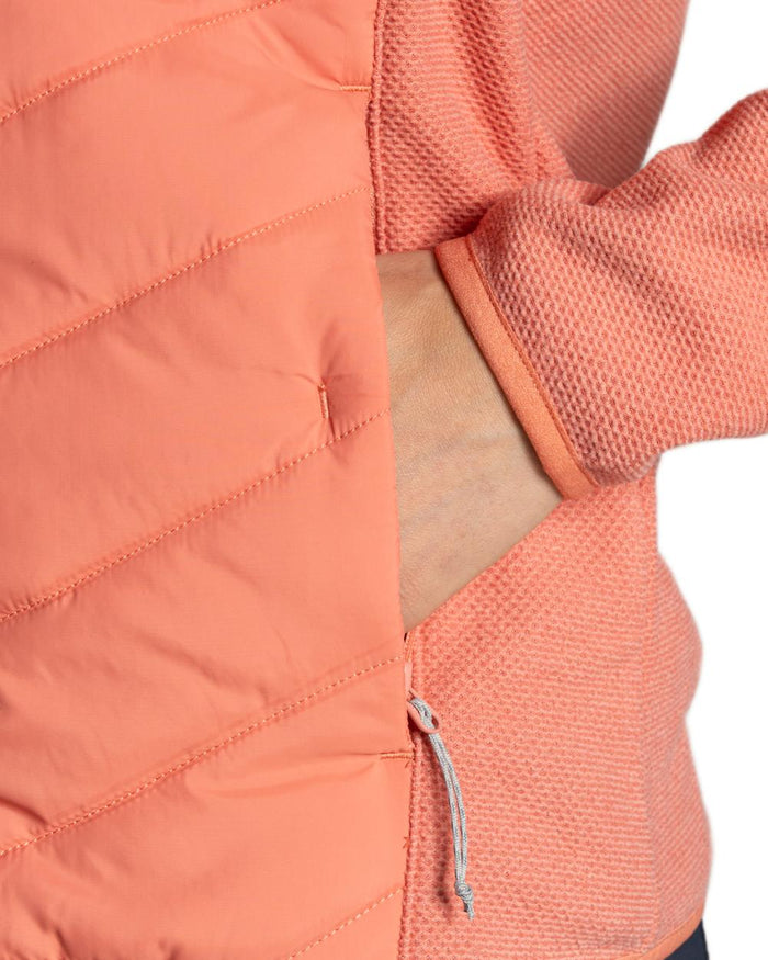 Spiced Apricot coloured Craghoppers Womens Zayas II Hybrid Jacket on white background #colour_spiced-apricot