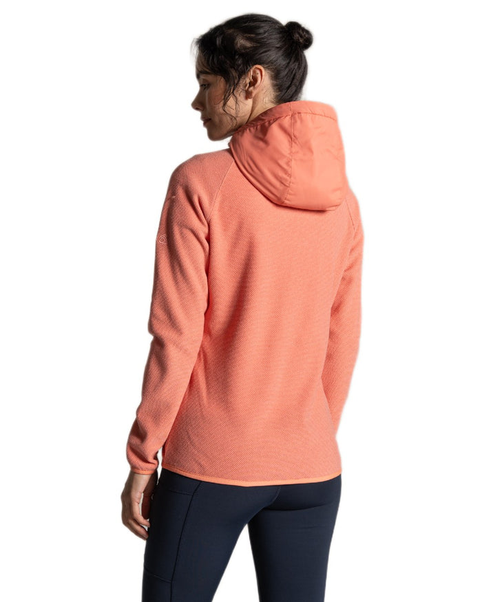 Spiced Apricot coloured Craghoppers Womens Zayas II Hybrid Jacket on white background #colour_spiced-apricot