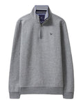Grey Marl Coloured Crew Clothing Mens Classic Half Zip Sweatshirt on White Background
#colour_grey-marl
