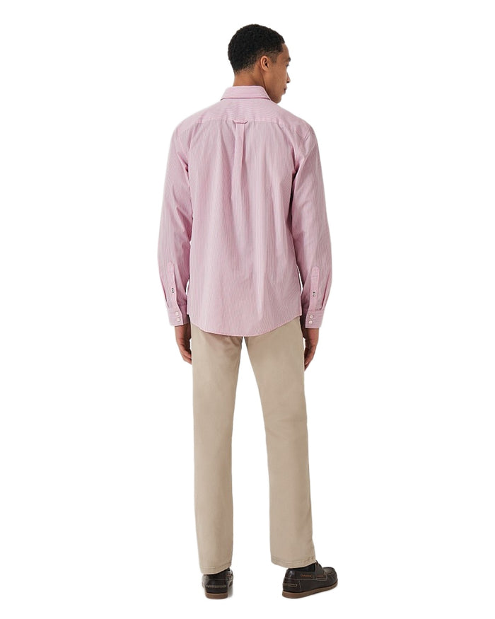 Classic Pink Coloured Crew Clothing Mens Micro Classic Fit Cotton Shirt on White Background
#colour_classic-pink