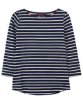 Navy White Stripe Coloured Crew Clothing Womens Essential Breton Top on white background #colour_navy-white-stripe