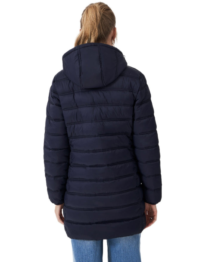 Dark Navy Coloured Crew Clothing Womens Lightweight Padded Coat on white background #colour_dark-navy