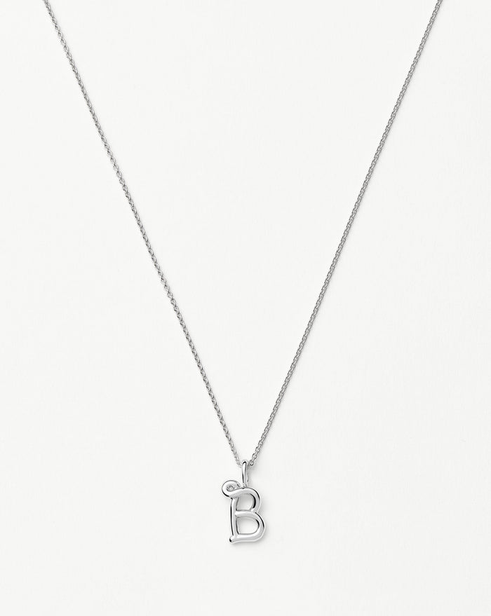Curly Molten Mini Initial Necklace - B | Sterling Silver Necklaces Missoma