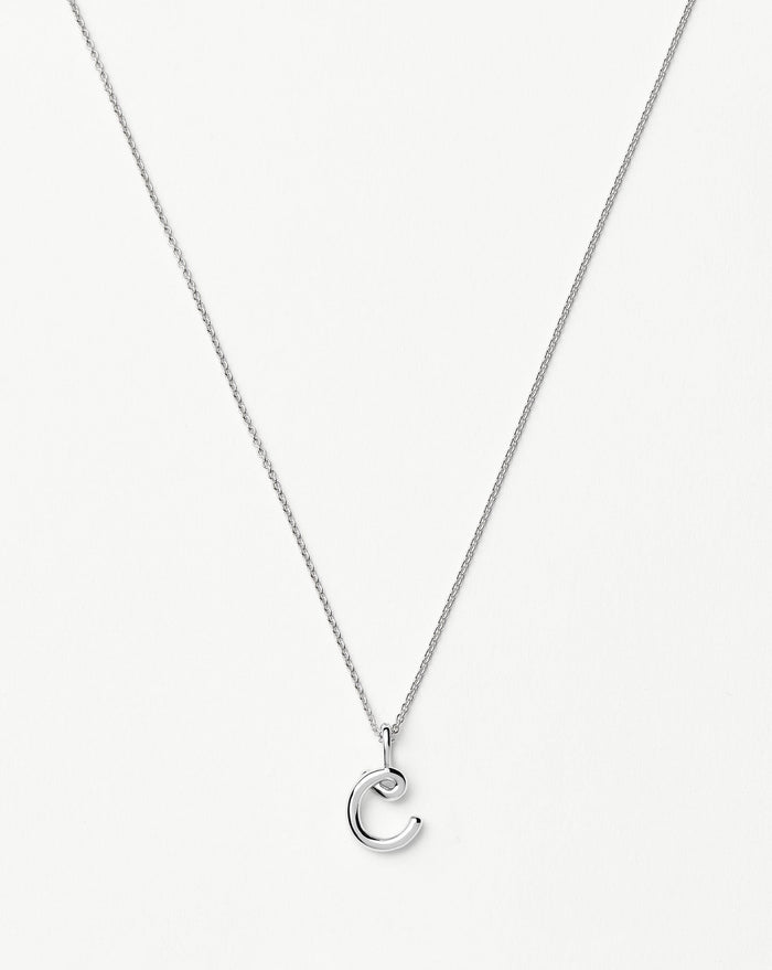 Curly Molten Mini Initial Necklace - C | Sterling Silver Necklaces Missoma
