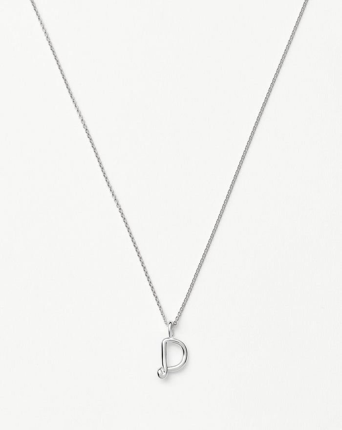 Curly Molten Mini Initial Necklace - D | Sterling Silver Necklaces Missoma