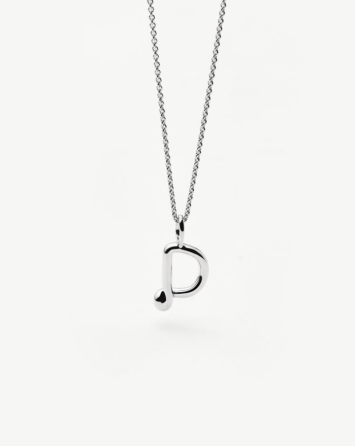 Curly Molten Mini Initial Necklace - D | Sterling Silver Necklaces Missoma