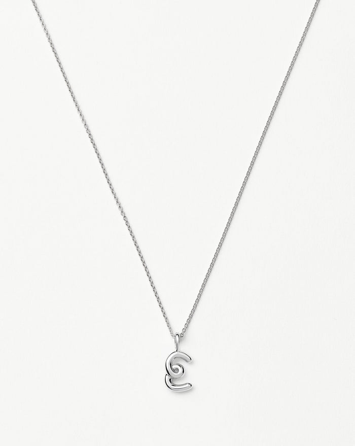 Curly Molten Mini Initial Necklace - E | Sterling Silver Necklaces Missoma