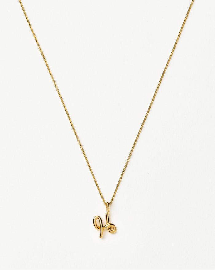 Curly Molten Mini Initial Necklace - H | 18ct Gold Vermeil Necklaces Missoma