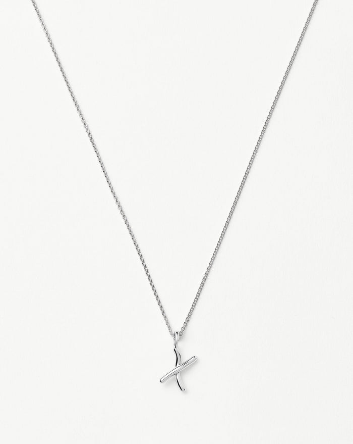 Curly Molten Mini Initial Necklace - X | Sterling Silver Necklaces Missoma