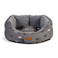 Danish Design Fatface Marching Dogs Deluxe Slumber Bed in Grey