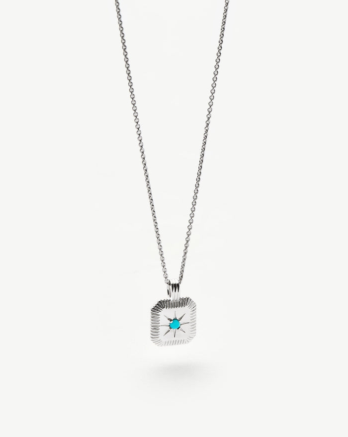 Star Ridge Birthstone Pendant Necklace - Dyed Turquoise Magnesite/December Necklaces Missoma