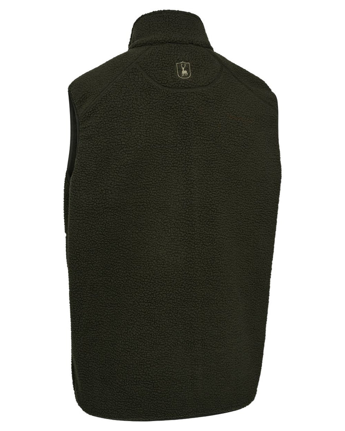 Forest Green coloured Deerhunter Mens Atlas Fleece Waistcoat on white background #colour_forest-green