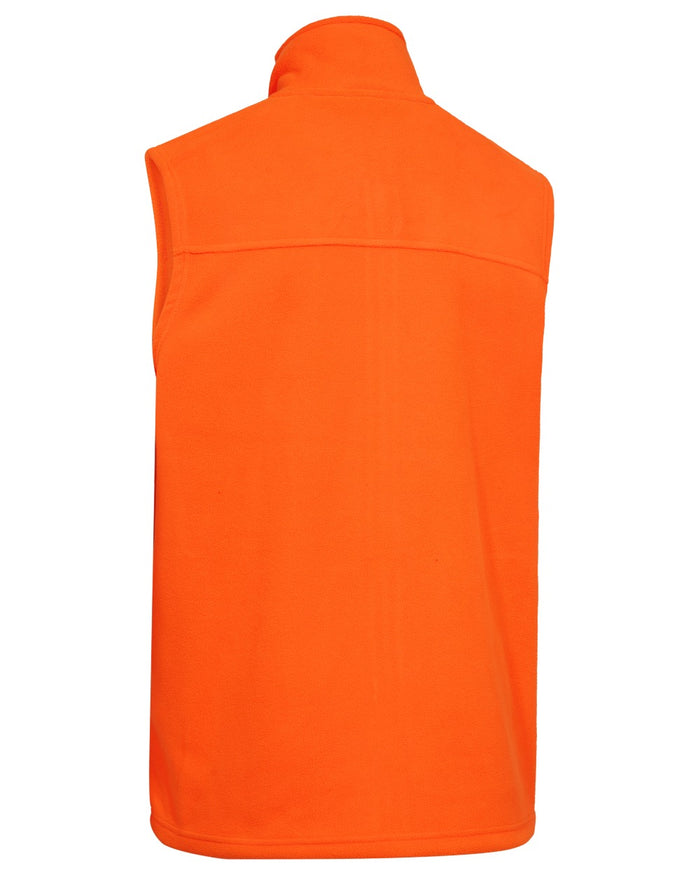 Safety Orange coloured Deerhunter Mens Atlas Light Fleece Waistcoat on white background #colour_safety-orange