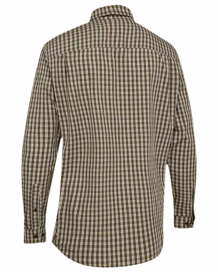 Brown Check Coloured Deerhunter Baldwin Shirt on white background #colour_brown-check