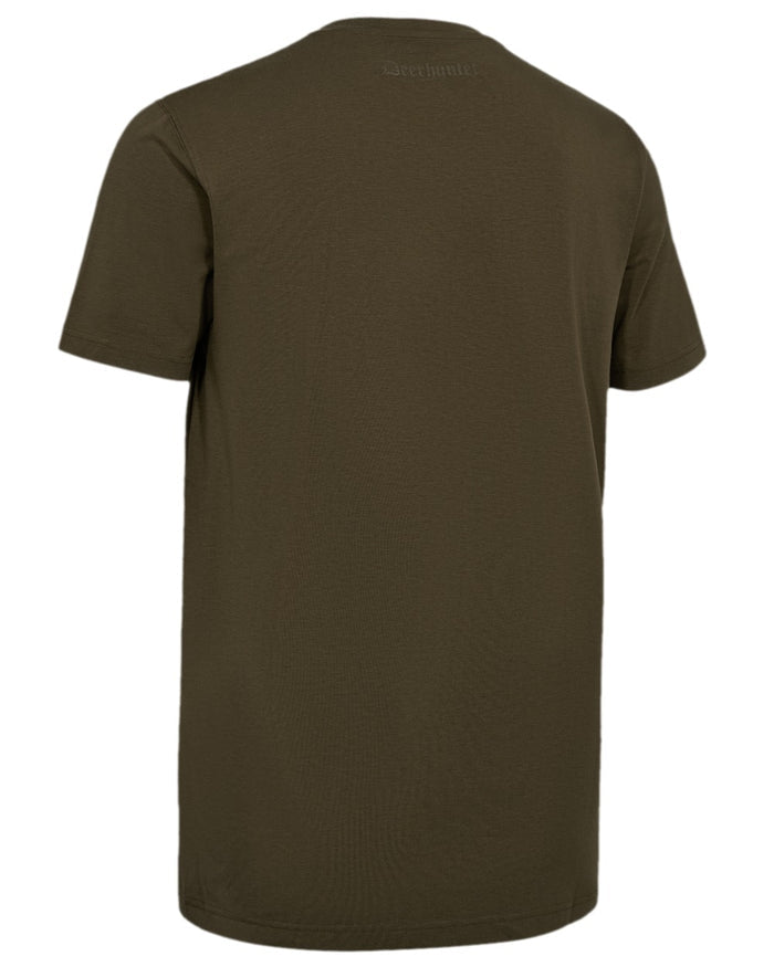 Deep Green Coloured Deerhunter Bamboo T-Shirt on white background #colour_deep-green
