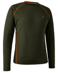 Forest Green Coloued Deerhunter Chamois Long Sleeve T-Shirt on white background #colour_forest-green