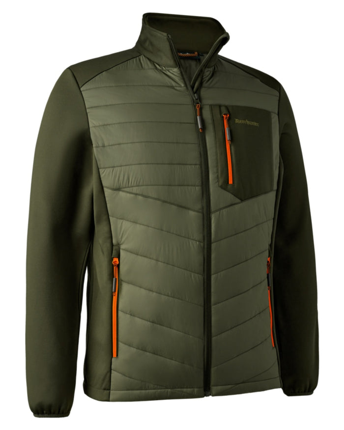 Forest Green coloured Deerhunter Chamois Padded Jacket on white background #colour_forest-green