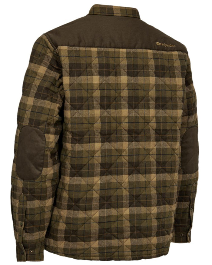 Brown Check coloured Deerhunter Elbert Padded Shirt Jacket on white background #colour_brown-check
