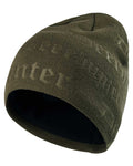 Tarmac Green coloured Deerhunter Embossed Logo Beanie on white background #colour_tarmac-green