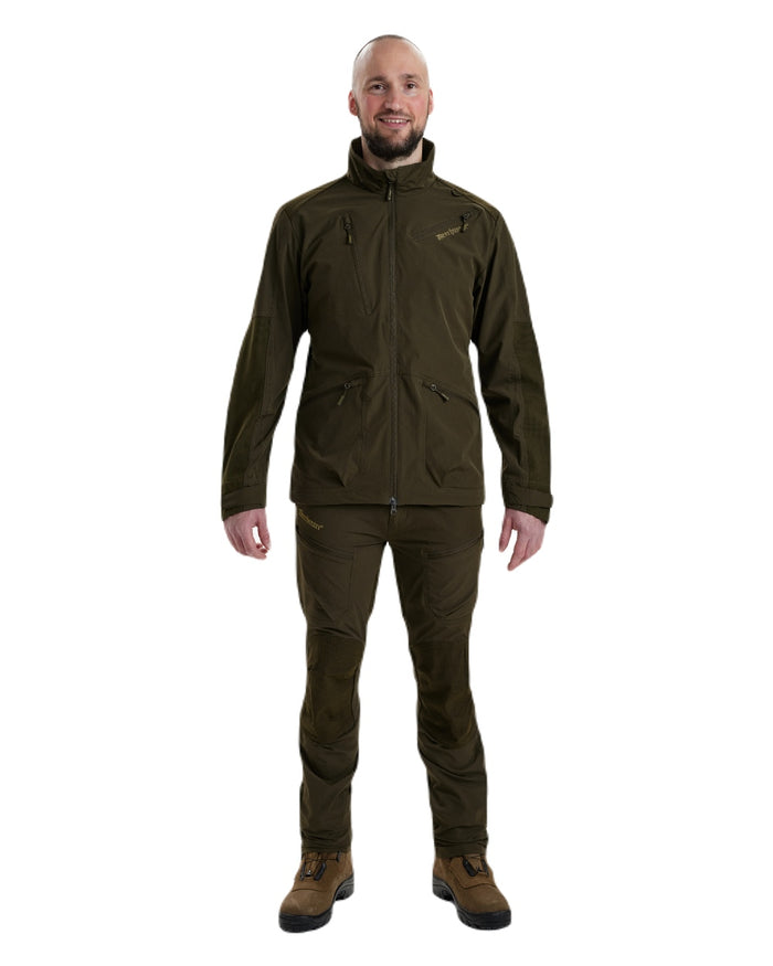 Art Green coloured Deerhunter Excape Light Jacket on white background #colour_art-green
