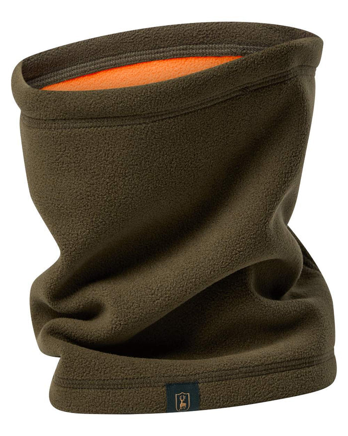Tarmc Green coloured Deerhunter Fleece Neck Tube on white background #colour_tarmac-green