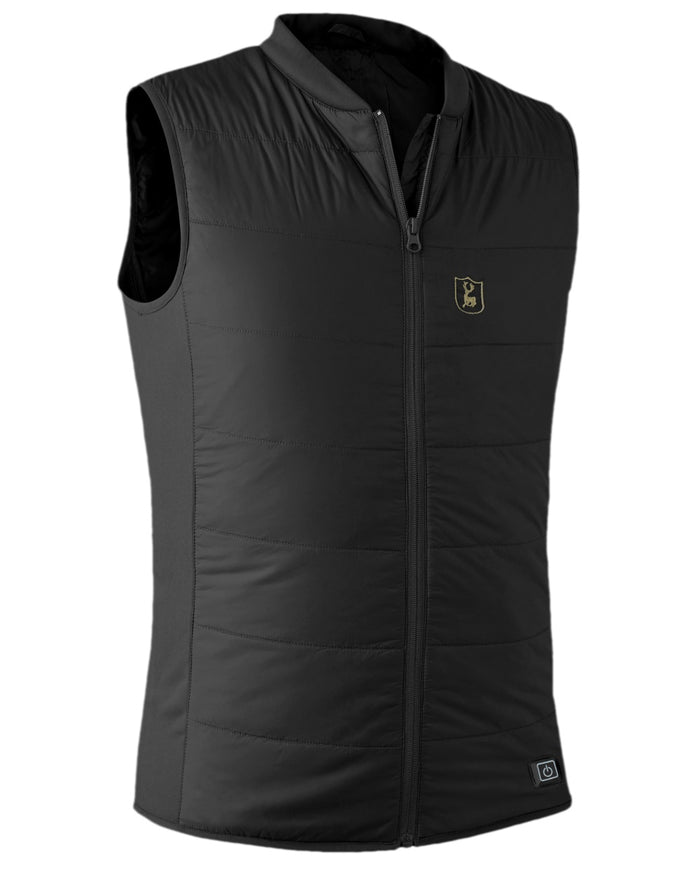 Black Coloured Deerhunter Heat Inner Waistcoat on white background #colour_black
