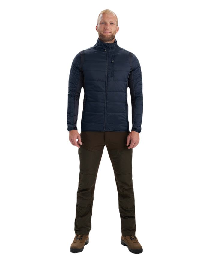 Dark Blue coloured Deerhunter Heat Padded Jacket on white background #colour_dark-blue