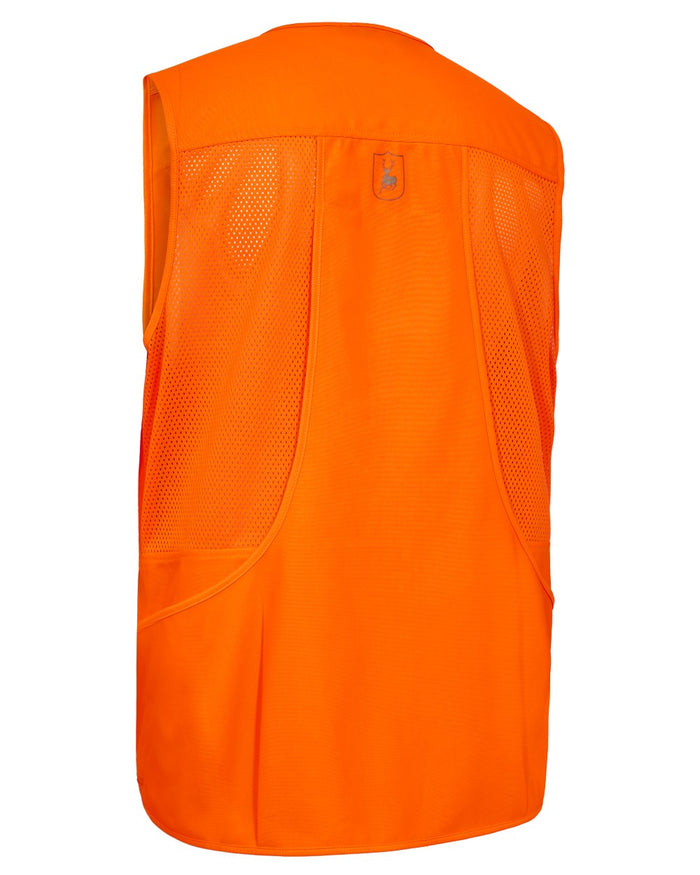 Safety Orange coloured Deerhunter Hunting Mesh Safety Waistcoat on white background #colour_safety-orange