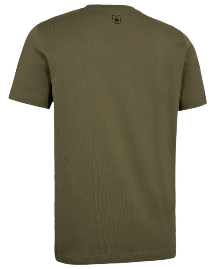 Glen Green Coloured Deerhunter Jaxon T-Shirt on white background #colour_glen-green
