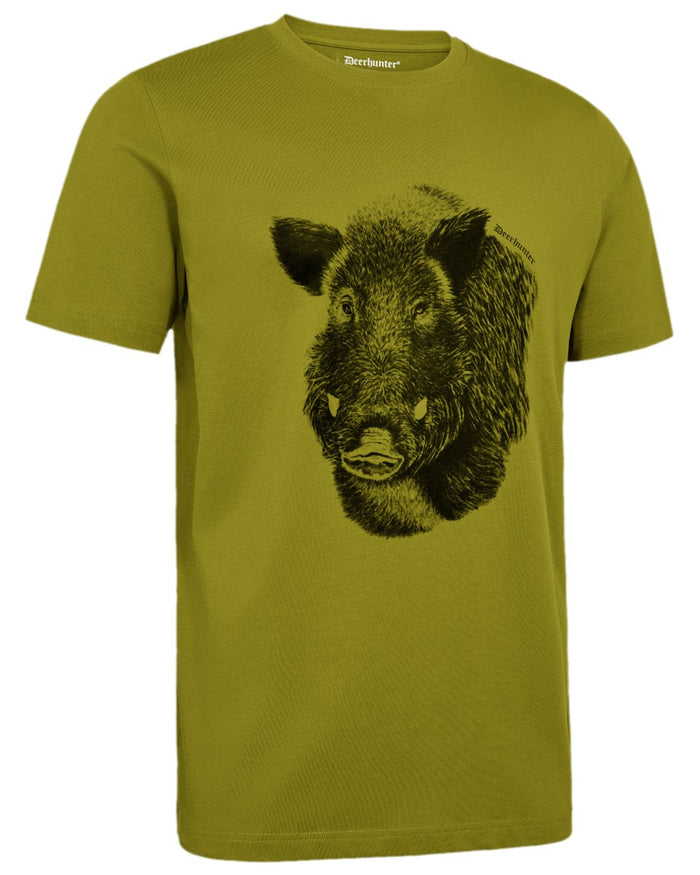 Wild Moss Coloured Deerhunter Jaxon T-Shirt on white background #colour_wild-moss