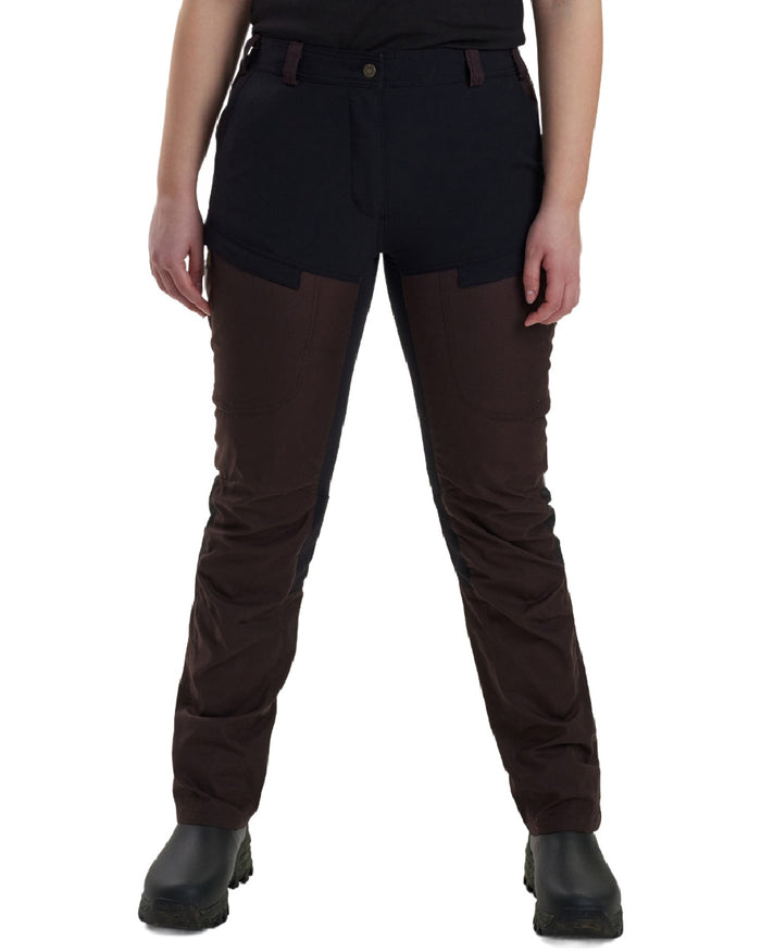 Dark Prune coloured Deerhunter Lady Ann Trousers on white background #colour_dark-prune