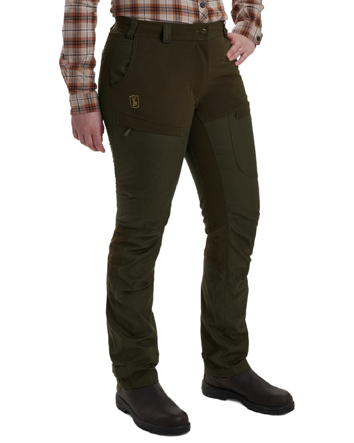 Deep Green coloured Deerhunter Lady Ann Trousers on white background #colour_deep-green