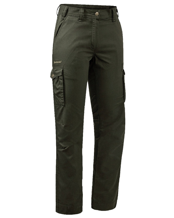 Timber coloured Deerhunter Lady Atlas Trousers on white background #colour_timber