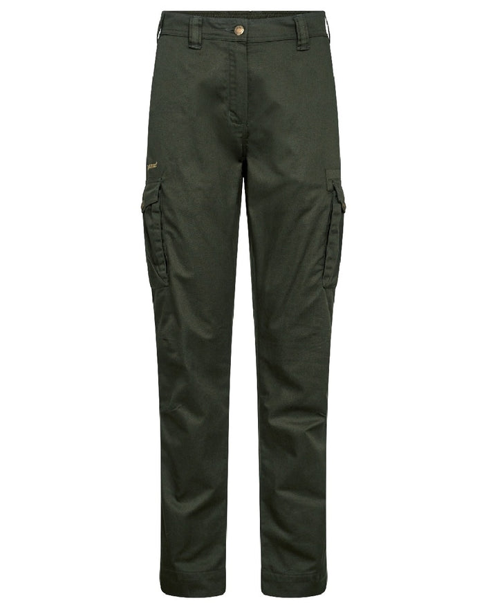 Timber coloured Deerhunter Lady Atlas Trousers on white background #colour_timber