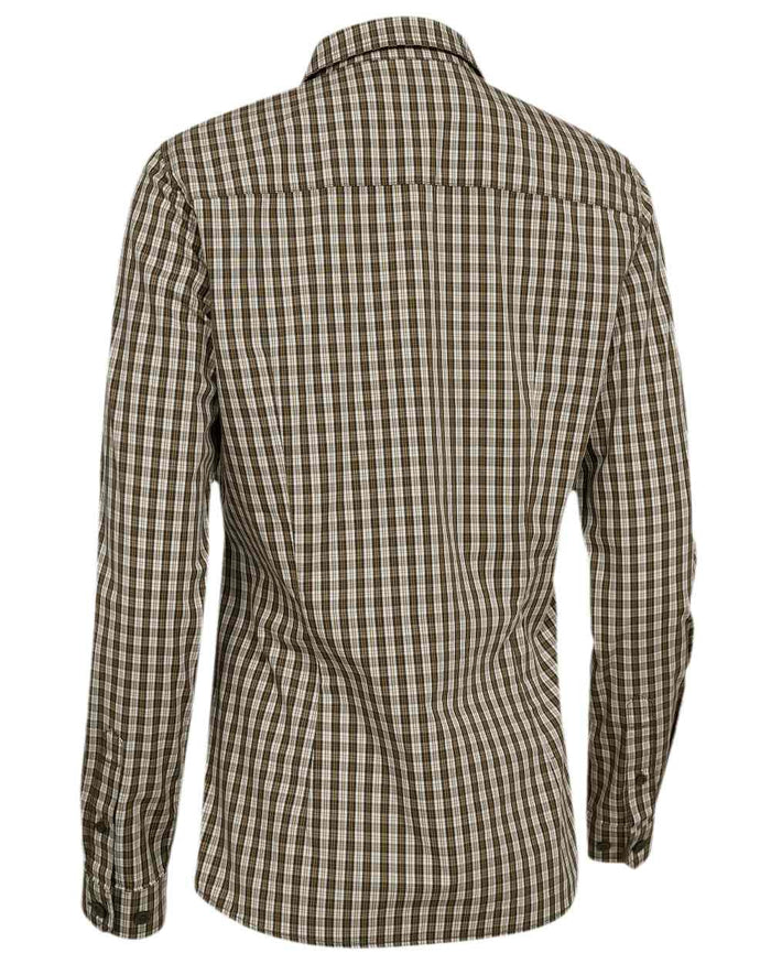 Brown Check Coloured Deerhunter Lady Bridget Shirt on white background #colour_brown-check