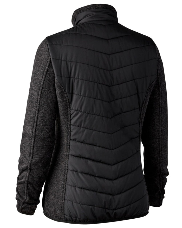 Black Coloured Deerhunter Lady Caroline Padded Jacket on white background #colour_black
