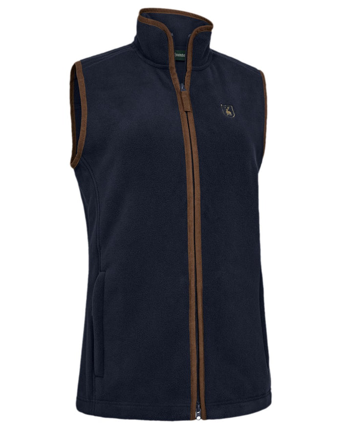 Dark Blue Coloured Deerhunter Lady Cumbria Fleece Waistcoat on white background #colour_dark-blue