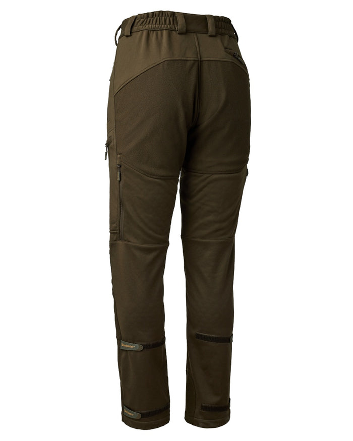 Art Green coloured Deerhunter Lady Excape Softshell Trousers on white background #colour_art-green