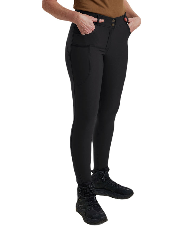 Black coloured Deerhunter Lady Hunting Tights on white background #colour_black