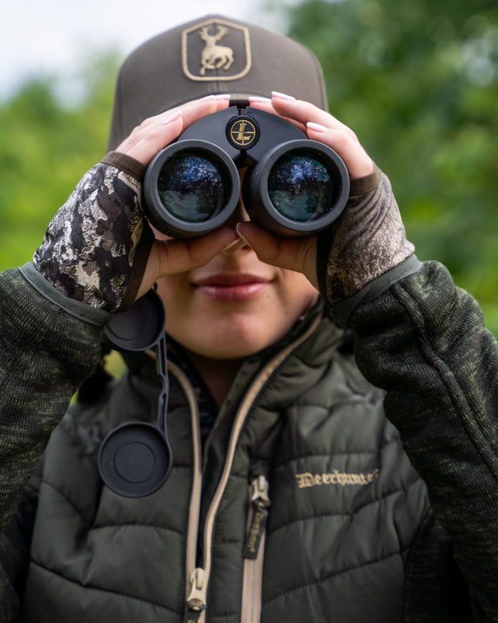 Forest Ember coloured Deerhunter Lady Moor Padded Jacket on forest background #colour_forest-ember