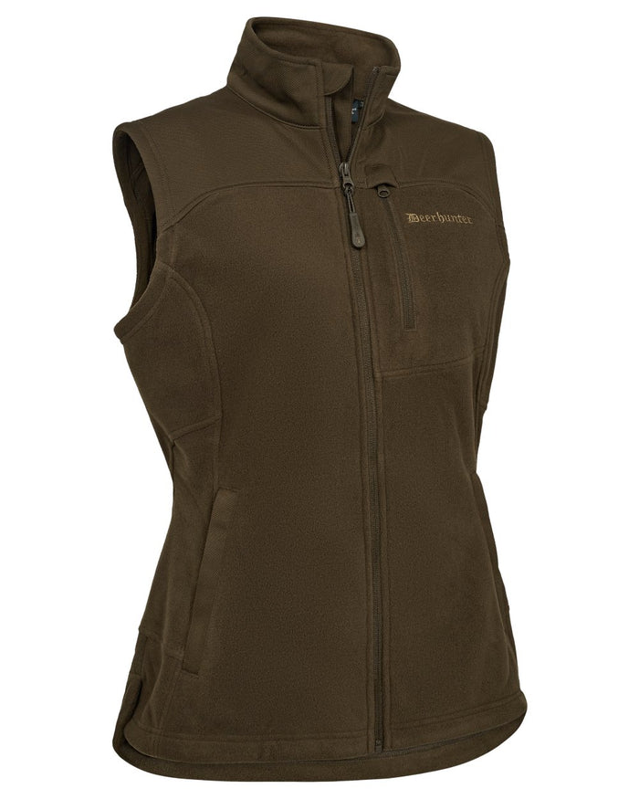 Art Green coloured Deerhunter Lady Muflon Pro Fleece Waistcoat on white background #colour_art-green