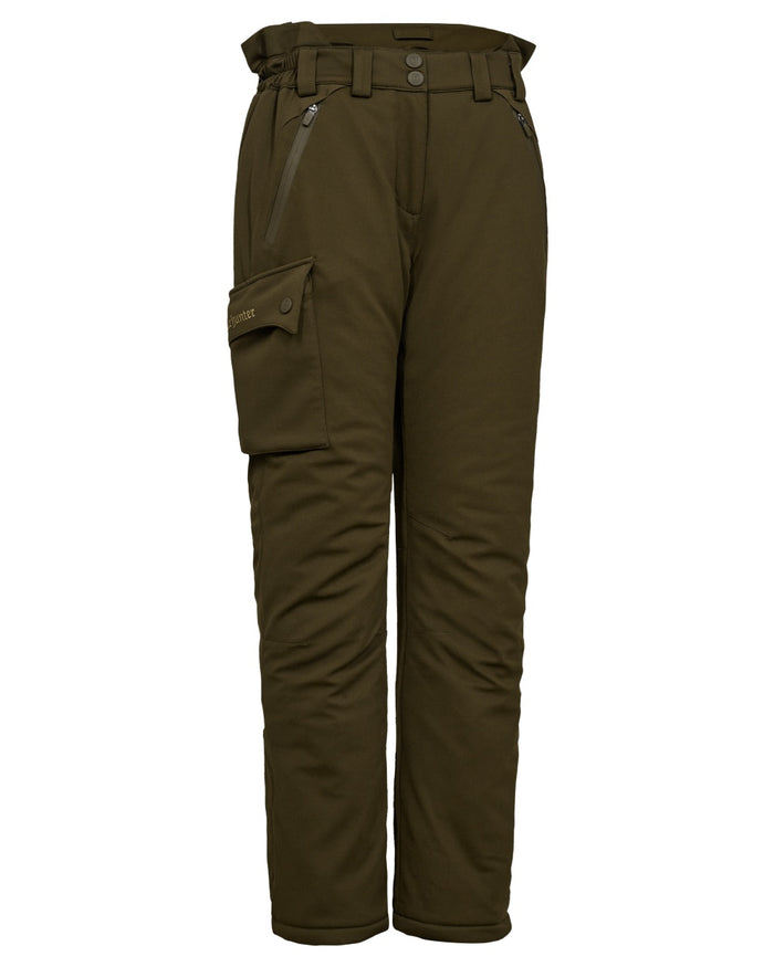 Art Green coloured Deerhunter Lady Muflon Pro Winter Trousers n white background #colour_art-green