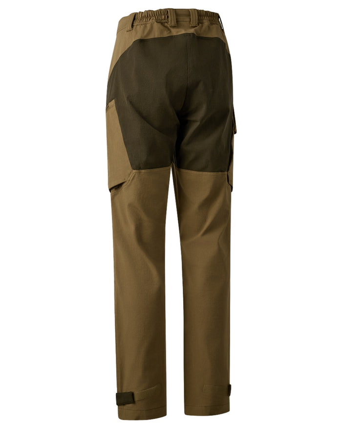 Butternut Fallen Leaf coloured Deerhunter Lady Sarek Full Stretch Trousers on white background #colour_butternut-fallen-leaf