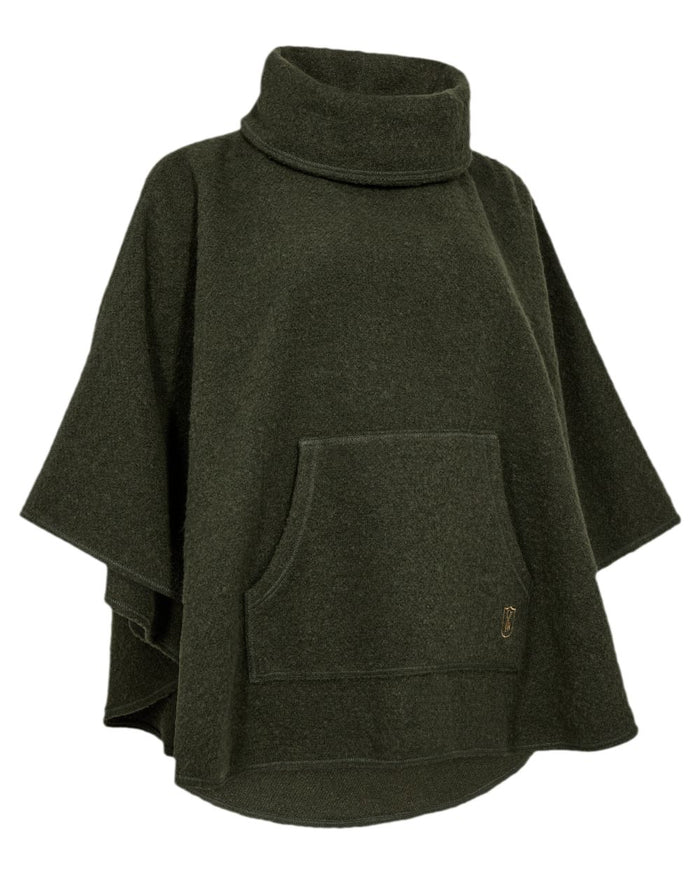 Loden Wood Coloured Deerhunter Lady Wilder Poncho on white background #colour_loden-wood