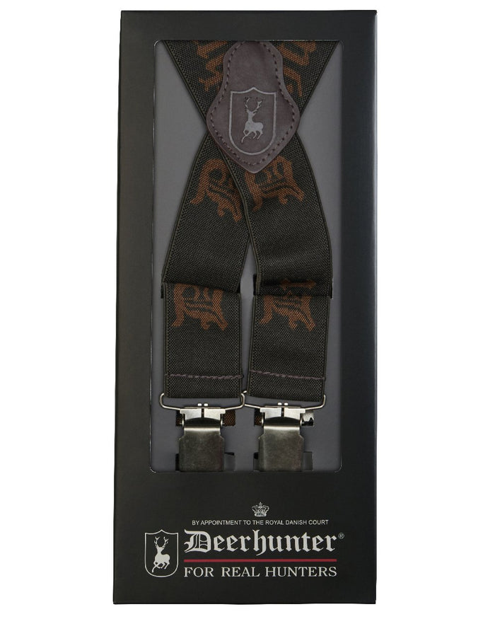 Art Green coloured Deerhunter Logo Braces with Clips on white background #colour_art-green