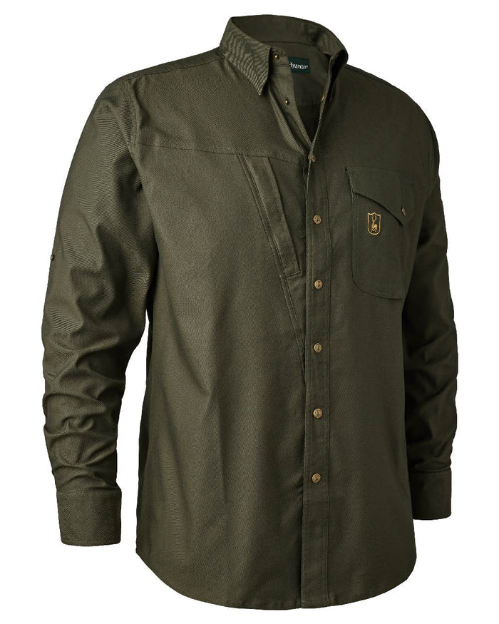 Forest Green coloured Deerhunter Matobo Shirt on white background #colour_forest-green