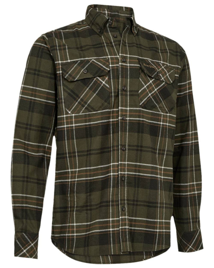 Green Check Coloured Deerhunter Mens Caleb Shirt on white background #colour_green-check