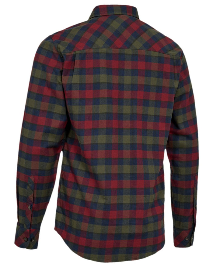 Red Check Coloured Deerhunter Mens Cooper Shirt on white background #colour_red-check